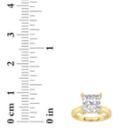 2CTW Princess Shaped Lab Grown Diamond (F/VS) Hidden Halo Cathedral Shank Engagement Ring in 14K Gold