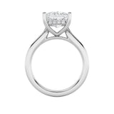 4CTW Princess Shaped Lab Grown Diamond (F/VS) Ring in 14K White Gold