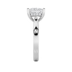 4CTW Princess Shaped Lab Grown Diamond (F/VS) Ring in 14K White Gold