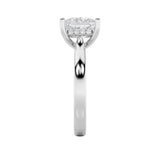 4CTW Princess Shaped Lab Grown Diamond (F/VS) Ring in 14K White Gold