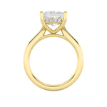 4CTW Princess Shaped Lab Grown Diamond (F/VS) Ring in 14K Yellow Gold