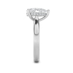2CTW Pear Shaped Lab Grown Diamond (F/VS) Hidden Halo Cathedral Shank Engagement Ring in 14K Gold