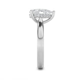 2CTW Pear Shaped Lab Grown Diamond (F/VS) Hidden Halo Cathedral Shank Engagement Ring in 14K Gold