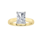 1.5CTW Radiant Shaped Lab Grown Diamond (F/VVS) Hidden Halo Cathedral Shank Engagement Ring in 14K Gold