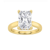 2CTW Radiant Shaped Lab Grown Diamond (F/VS) Hidden Halo Cathedral Shank Engagement Ring in 14K Gold