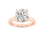 1CTW Round Shaped Lab Grown Diamond (F/VS) Hidden Halo Cathedral Shank Engagement Ring in 14K Gold