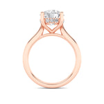 1CTW Round Shaped Lab Grown Diamond (F/VS) Hidden Halo Cathedral Shank Engagement Ring in 14K Gold