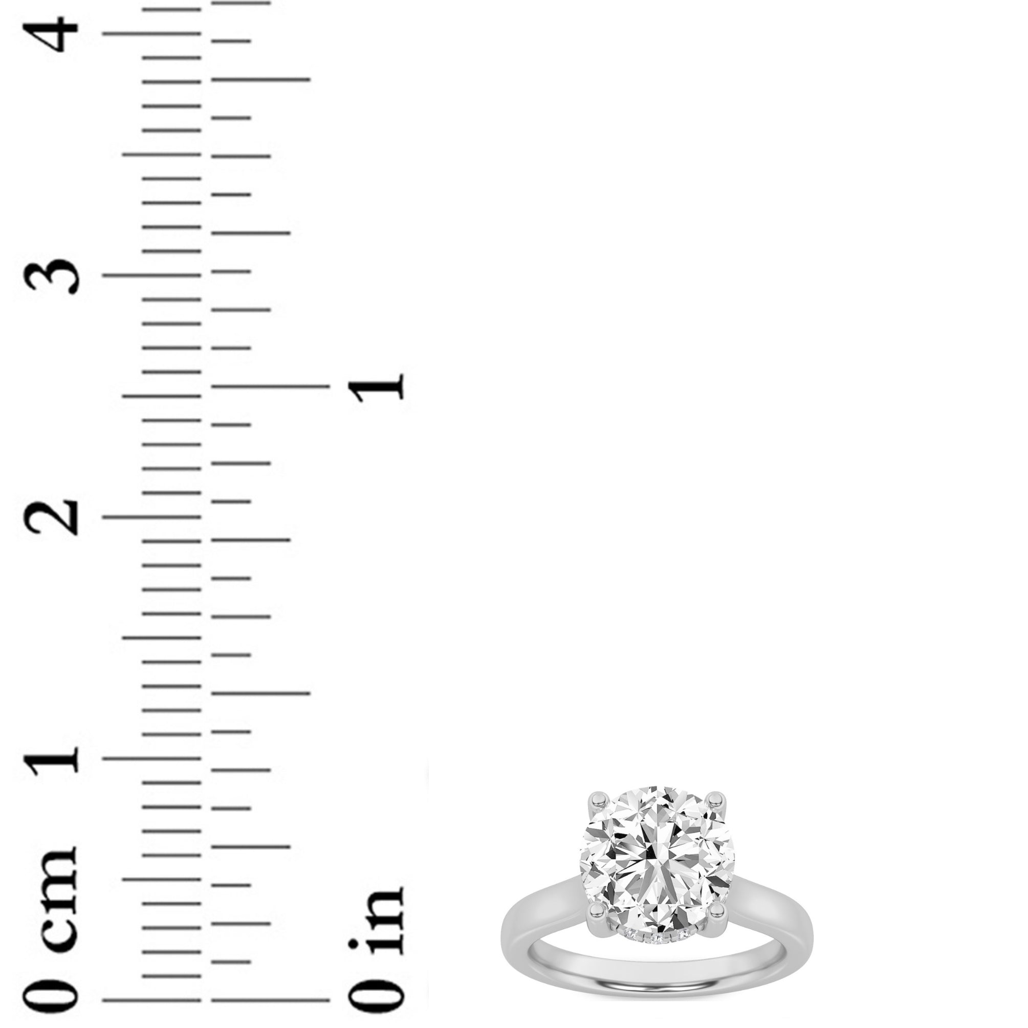1.5CTW Round Shaped Lab Grown Diamond (F/VS) Hidden Halo Cathedral Shank Engagement Ring in 14K Gold