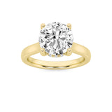1.5CTW Round Shaped Lab Grown Diamond (F/VS) Hidden Halo Cathedral Shank Engagement Ring in 14K Gold