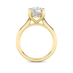1.5CTW Round Shaped Lab Grown Diamond (F/VS) Hidden Halo Cathedral Shank Engagement Ring in 14K Gold