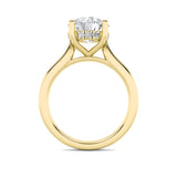 1.5CTW Round Shaped Lab Grown Diamond (F/VS) Hidden Halo Cathedral Shank Engagement Ring in 14K Gold