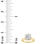 1.5CTW Round Shaped Lab Grown Diamond (F/VS) Hidden Halo Cathedral Shank Engagement Ring in 14K Gold