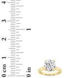 1.5CTW Round Shaped Lab Grown Diamond (F/VS) Hidden Halo Cathedral Shank Engagement Ring in 14K Gold