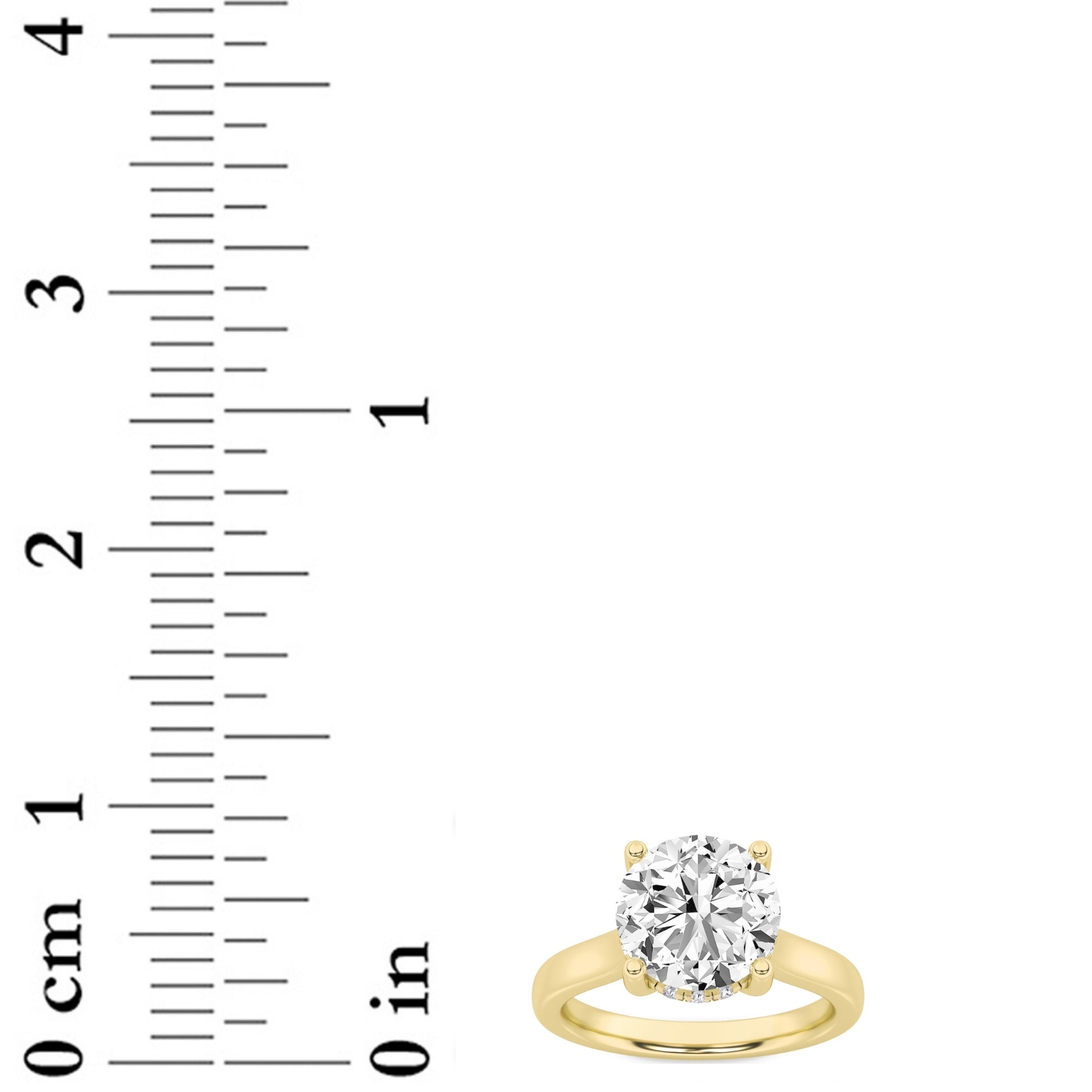 1.5CTW Round Shaped Lab Grown Diamond (F/VS) Hidden Halo Cathedral Shank Engagement Ring in 14K Gold