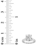 4CTW Round Shaped Lab Grown Diamond (F/VS) Ring in 14K White Gold