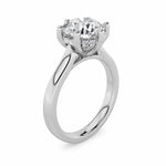 1CTW Round Shaped Lab Grown Diamond (F/VS) Hidden Halo Cathedral Shank Engagement Ring in 14K Gold