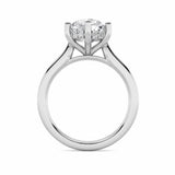 1CTW Round Shaped Lab Grown Diamond (F/VS) Hidden Halo Cathedral Shank Engagement Ring in 14K Gold