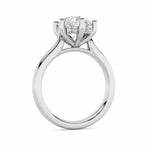 1CTW Round Shaped Lab Grown Diamond (F/VS) Hidden Halo Cathedral Shank Engagement Ring in 14K Gold