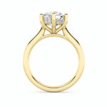 1CTW Round Shaped Lab Grown Diamond (F/VVS) Hidden Halo Cathedral Shank Engagement Ring in 14K Gold