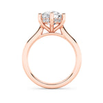 2CTW Round Shaped Lab Grown Diamond (F/VS) Hidden Halo Cathedral Shank Engagement Ring in 14K Gold