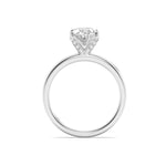 2CTW Oval Shaped Lab Grown Diamond (F/VS) Hidden Halo Petite Shank Ring in 14K Gold