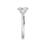 2CTW Oval Shaped Lab Grown Diamond (F/VS) Hidden Halo Petite Shank Ring in 14K Gold