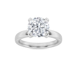 2CTW Round Shaped Lab Grown Diamond (F/VS) Hidden Halo Petite Shank Ring in 14K Gold