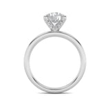 2CTW Round Shaped Lab Grown Diamond (F/VS) Hidden Halo Petite Shank Ring in 14K Gold
