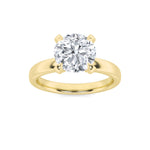 2CTW Round Shaped Lab Grown Diamond (F/VS) Hidden Halo Petite Shank Ring in 14K Gold