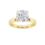 2CTW Round Shaped Lab Grown Diamond (F/VS) Hidden Halo Petite Shank Ring in 14K Gold