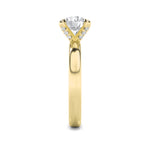 2CTW Round Shaped Lab Grown Diamond (F/VS) Hidden Halo Petite Shank Ring in 14K Gold