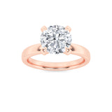 2CTW Round Shaped Lab Grown Diamond (F/VS) Hidden Halo Petite Shank Ring in 14K Gold