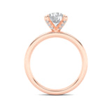 2CTW Round Shaped Lab Grown Diamond (F/VS) Hidden Halo Petite Shank Ring in 14K Gold
