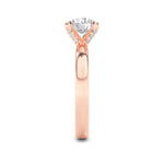 2CTW Round Shaped Lab Grown Diamond (F/VS) Hidden Halo Petite Shank Ring in 14K Gold