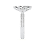 2CTW Marquise Shaped Lab Grown Diamond (F/VS) Micro Pave Knife Edge Accent Ring in 14K Gold