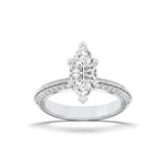 2.5CTW Marquise Shaped Lab Grown Diamond (F/VS) Ring in 14K Gold