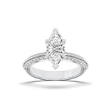 2.5CTW Marquise Shaped Lab Grown Diamond (F/VS) Ring in 14K Gold
