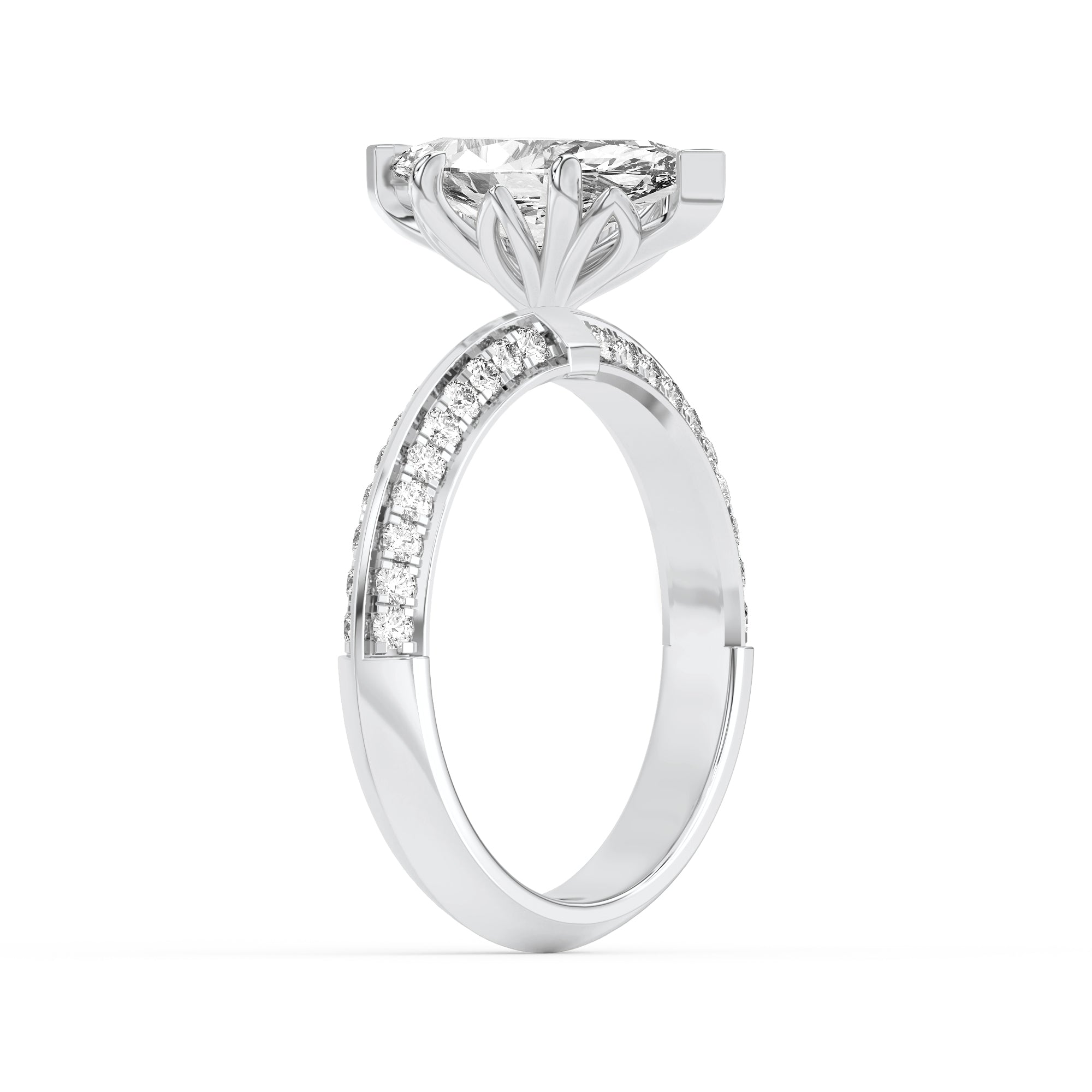 2.5CTW Marquise Shaped Lab Grown Diamond (F/VS) Ring in 14K Gold