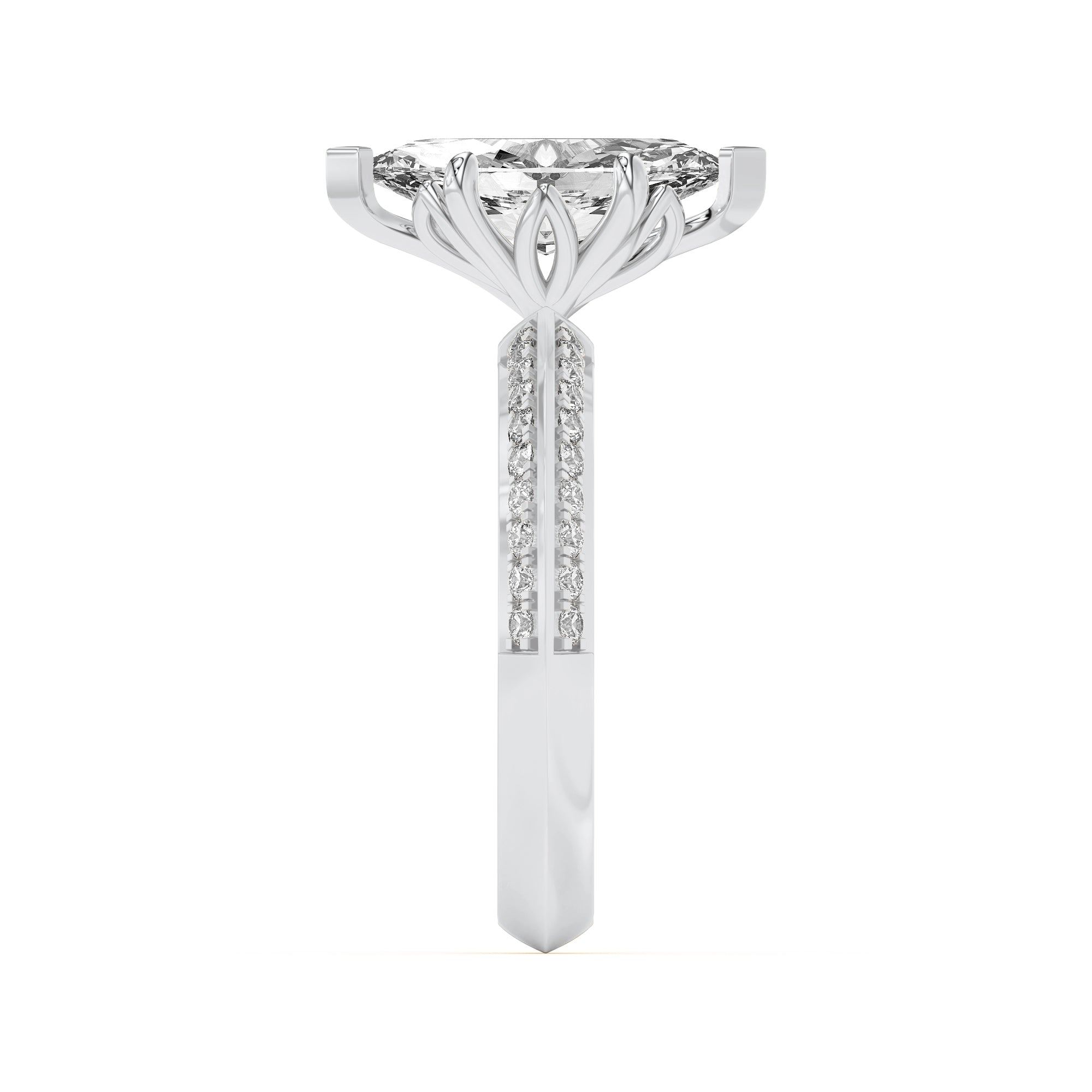 2.5CTW Marquise Shaped Lab Grown Diamond (F/VS) Ring in 14K Gold