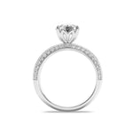2CTW Round Shaped Lab Grown Diamond (F/VS) Micro Pave Knife Edge Accent Ring in 14K Gold