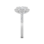 3CTW Oval Shaped Lab Grown Diamond (F/VS) Three Stone Accented Ring in 14K Gold