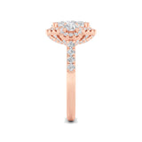 3CTW Oval Shaped Lab Grown Diamond (F/VS) Three Stone Accented Ring in 14K Gold