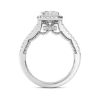 2CTW Emerald Shaped Lab Grown Diamond (F/VS) Split shank Accented Ring in 14K Gold