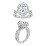 2CTW Oval Shaped Lab Grown Diamond (F/VS) Split shank Accented Ring in 14K Gold
