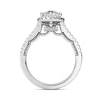 2CTW Oval Shaped Lab Grown Diamond (F/VS) Split shank Accented Ring in 14K Gold