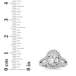 2CTW Oval Shaped Lab Grown Diamond (F/VS) Split shank Accented Ring in 14K Gold