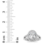 2CTW Oval Shaped Lab Grown Diamond (F/VS) Split shank Accented Ring in 14K Gold