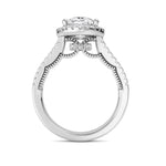 3CTW Oval Shaped Lab Grown Diamond (F/VS) Split shank Accented Ring in 14K Gold