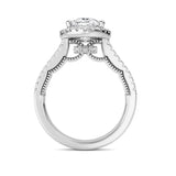 3CTW Oval Shaped Lab Grown Diamond (F/VS) Split shank Accented Ring in 14K Gold