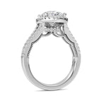 3CTW Oval Shaped Lab Grown Diamond (F/VS) Split shank Accented Ring in 14K Gold